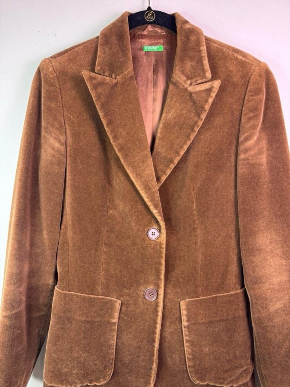 VTG United Colors Of Benetton Women’s Brown Corduroy Blazer Size 38